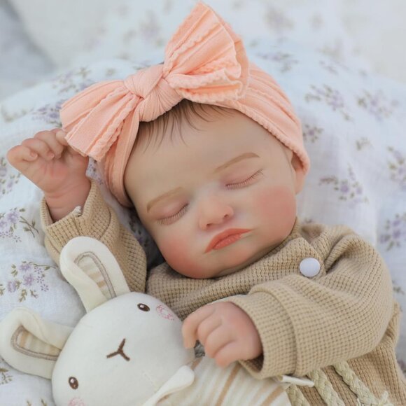 20 Inch Reborn Baby Doll Realistic Newborn Sleeping Soft Cloth Body Toy for Kids - Picture 7 of 7